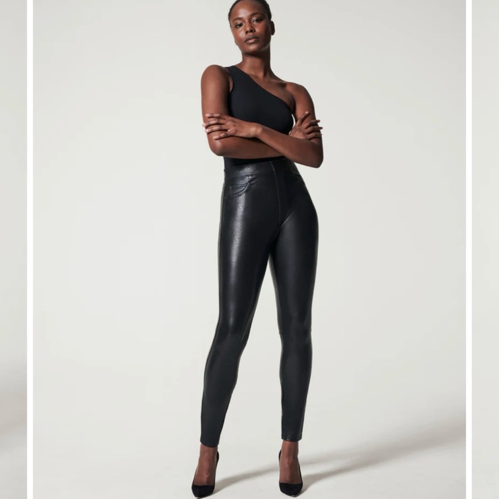 SPANX leather pants. Size L, color black